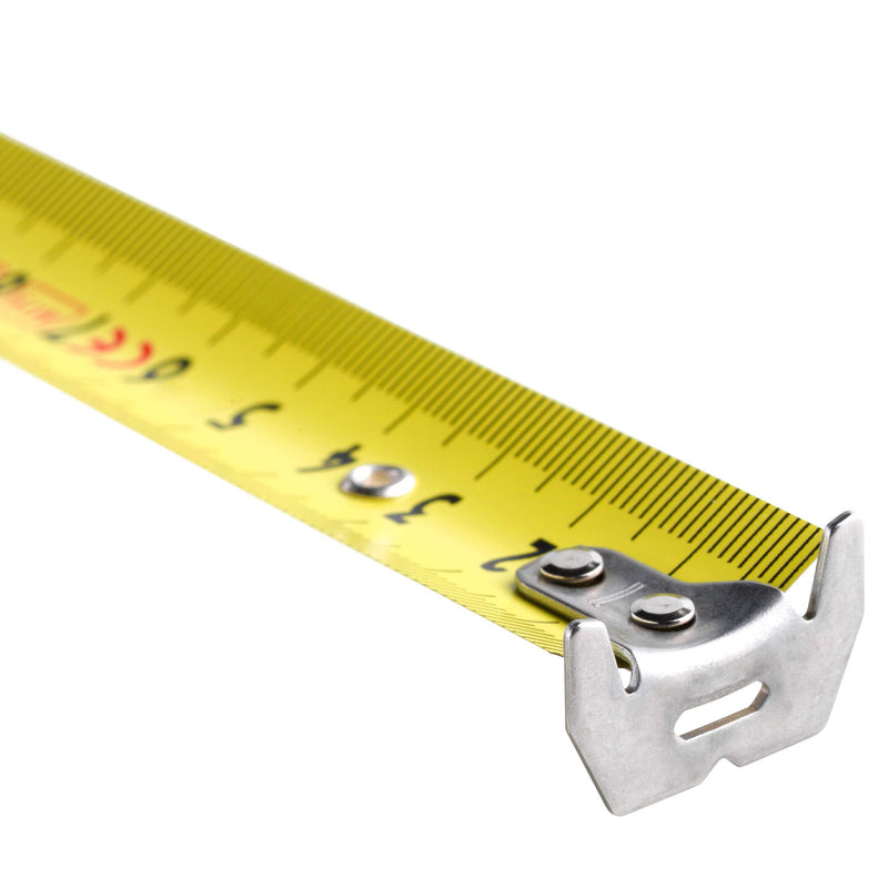 SOLA tape measure - PRO-TM - 3m / 19mm - robust professional tape measure with belt clip - steel tape, painted yellow with mm scale - accuracy class I - roll meter with movable end hook - length 3m/19mm