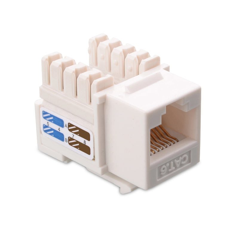 Cable Matters UL Listed 25-Pack RJ45 Keystone Jack in White and Keystone Punch-Down Stand