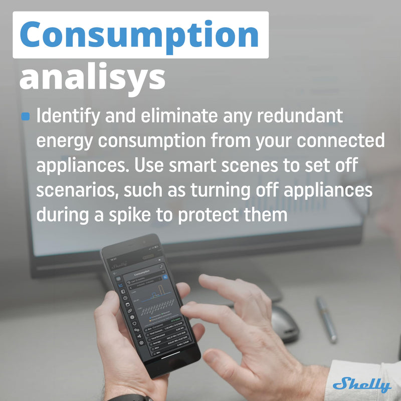 Shelly PM Mini Gen 3 | Smart Wi-Fi and Bluetooth power meter 1 channel 16 A | Home automation | Compatible with Alexa and Google Home | iOS Android app | No hub required. Single pack