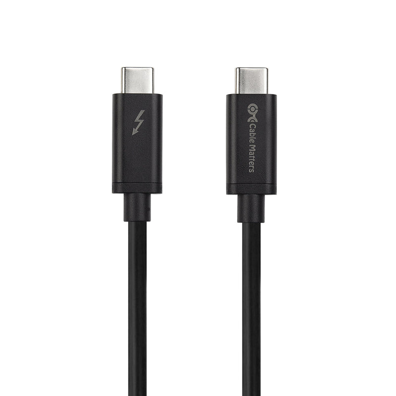 Certified Cable Matters 20 Gbps Thunderbolt 3 Cable (USB C Thunderbolt Cable) in Black 3.3 Feet Supporting 100W Charging