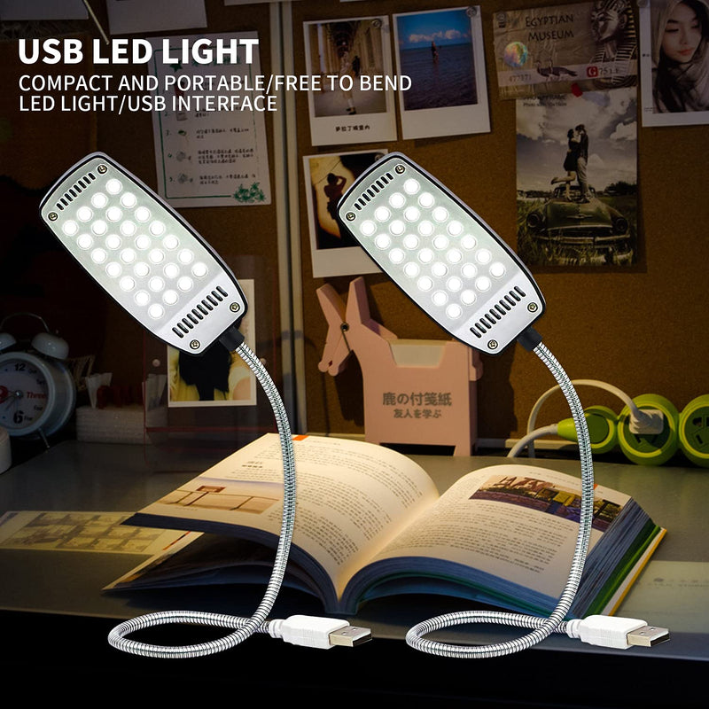 V Telesky 2Pack USB Reading Light,Protable Night Light with 360°Flexible Gooseneck for Laptop PC Computer,28 LEDs 2pcs 28-usb Led Light