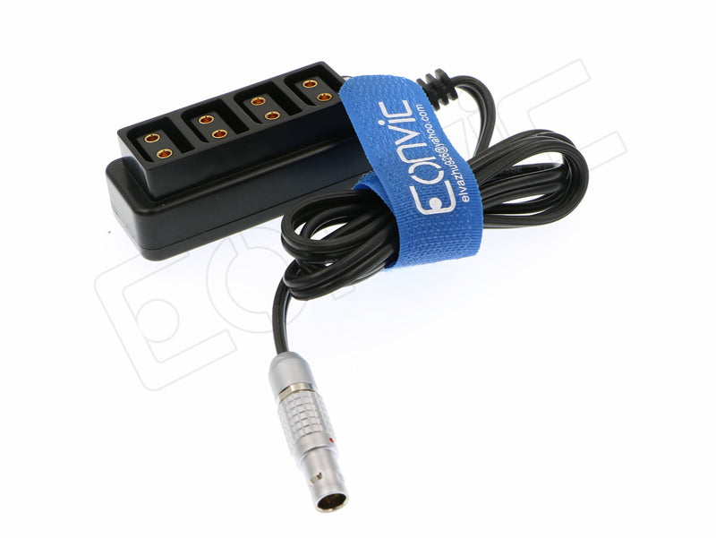 Eonvic 2pin Male to 4-Port Hub Adapter Splitter Power Supply Cable for ARRI Alexa TILTA (Straight 2pin) Straight 2pin