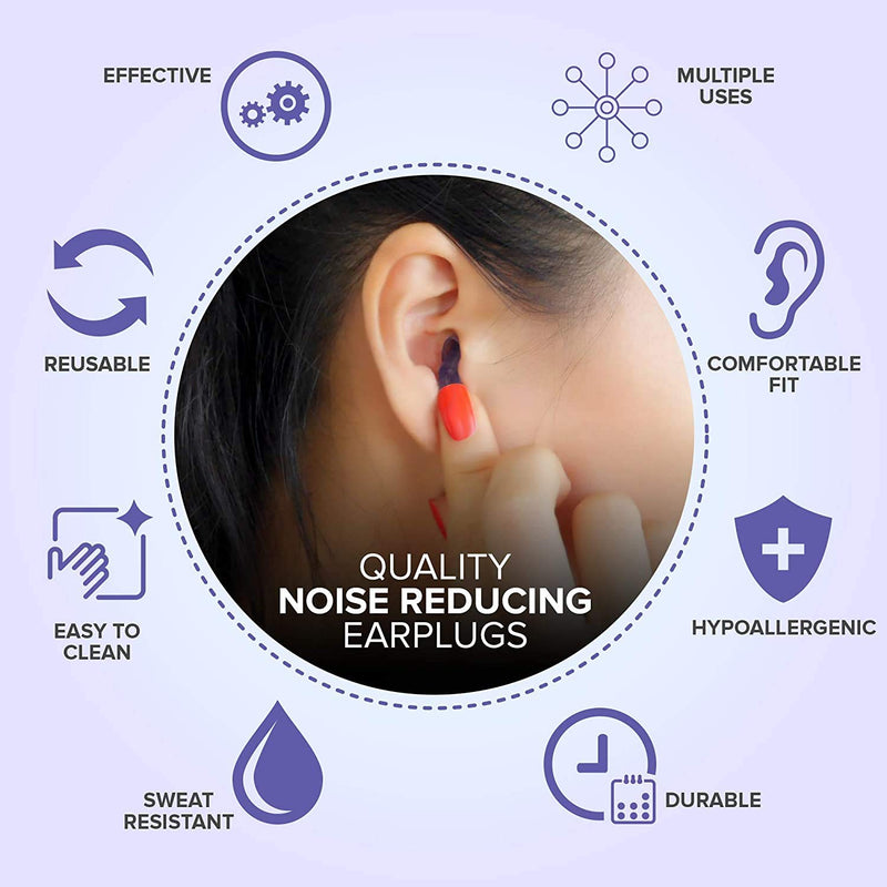 Ear Plugs for Sleeping by LaloLab | 1 Pair with Container | Comfortable Reusable Noise Reducing Earplugs for Sleep & Snoring, Travel, Work | Up to 28 dB NRR | Size Small