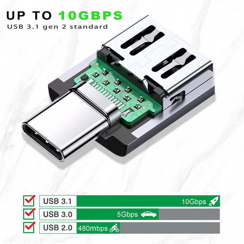 USB C to USB 3.1 Adapter for MacBook pro, 10Gbps USB Female to USBC Male Adapter Cable, USB 3.0 to USB-C Adapter for Laptop PC iMac iPad pro, USB 3.2 Type c Converter Black-4Pack