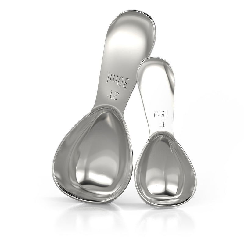BALCI - Stainless Steel Coffee Scoop Set (1&2 Tablespoon, 15ml and 30ml) Exact Measuring Spoons for Coffee, Tea, Sugar, Flour and More!