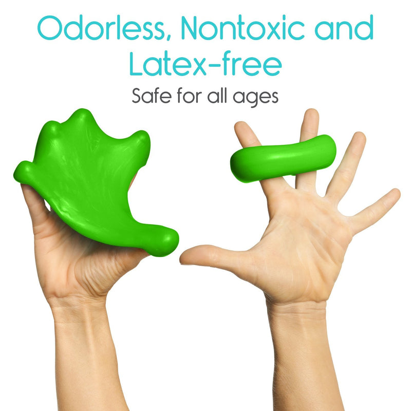 Vive Therapy Putty, Occupational Hand Tools (2 Pack) - Sensory Stress Relief - for Physical Exercise, Finger Pain, Grip Strength, Rehab, Arthritis, Adults, Forearms, Fidgeting, Motor Skills Green (Soft)