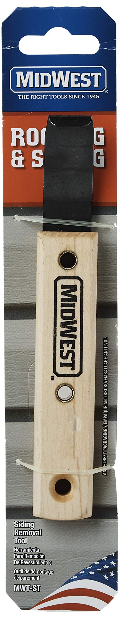 MIDWEST Siding Removal Tool - Offset Hardened Steel Blade with Hardwood Handle & Handy Hang Hole - MWT-ST