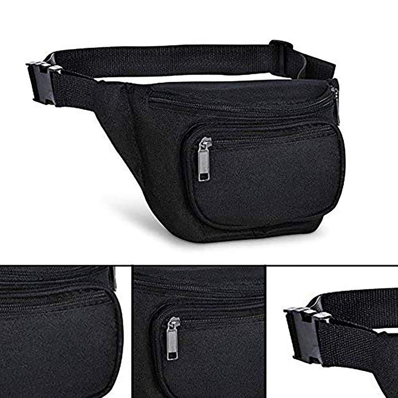 Fanny Pack, BuyAgain Quick Release Buckle Travel Sport Waist Fanny Pack Bag For Men Or Women Black