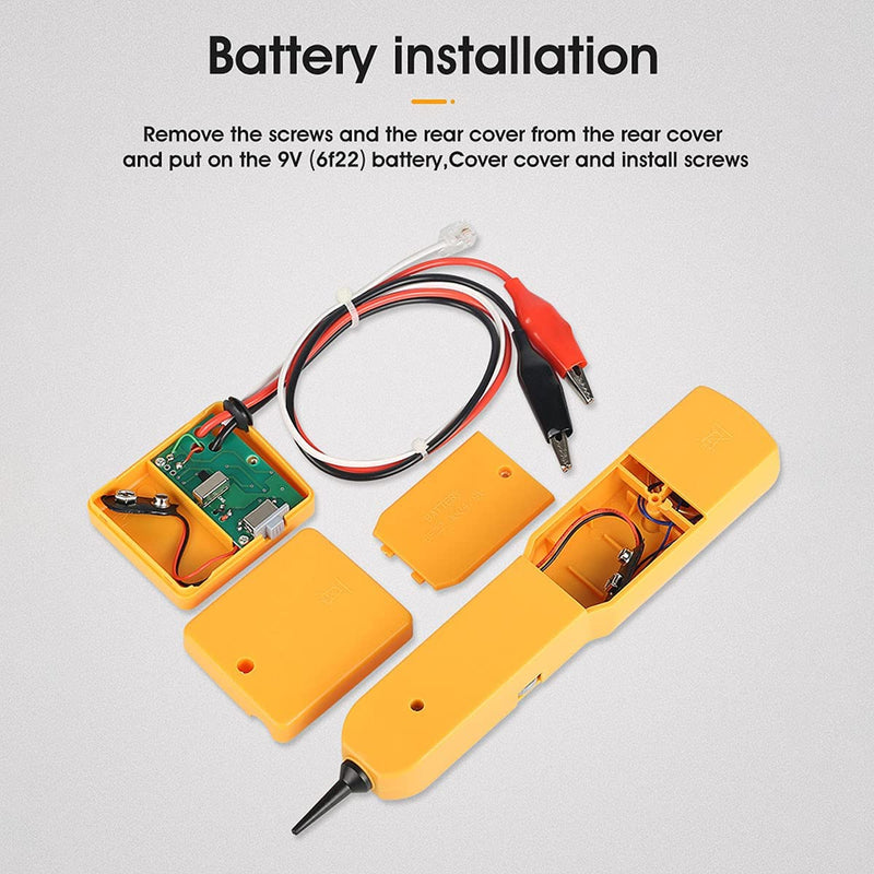 Electrical Wire Tracer Cable Finder Tone Generator Probe Circuit Tracer Tester-Circuit Breaker Finder-Tone Generator and Probe kit with RJ11 Plug, Circuit Continuity Tester, Network Telephone line 9.13inch 1