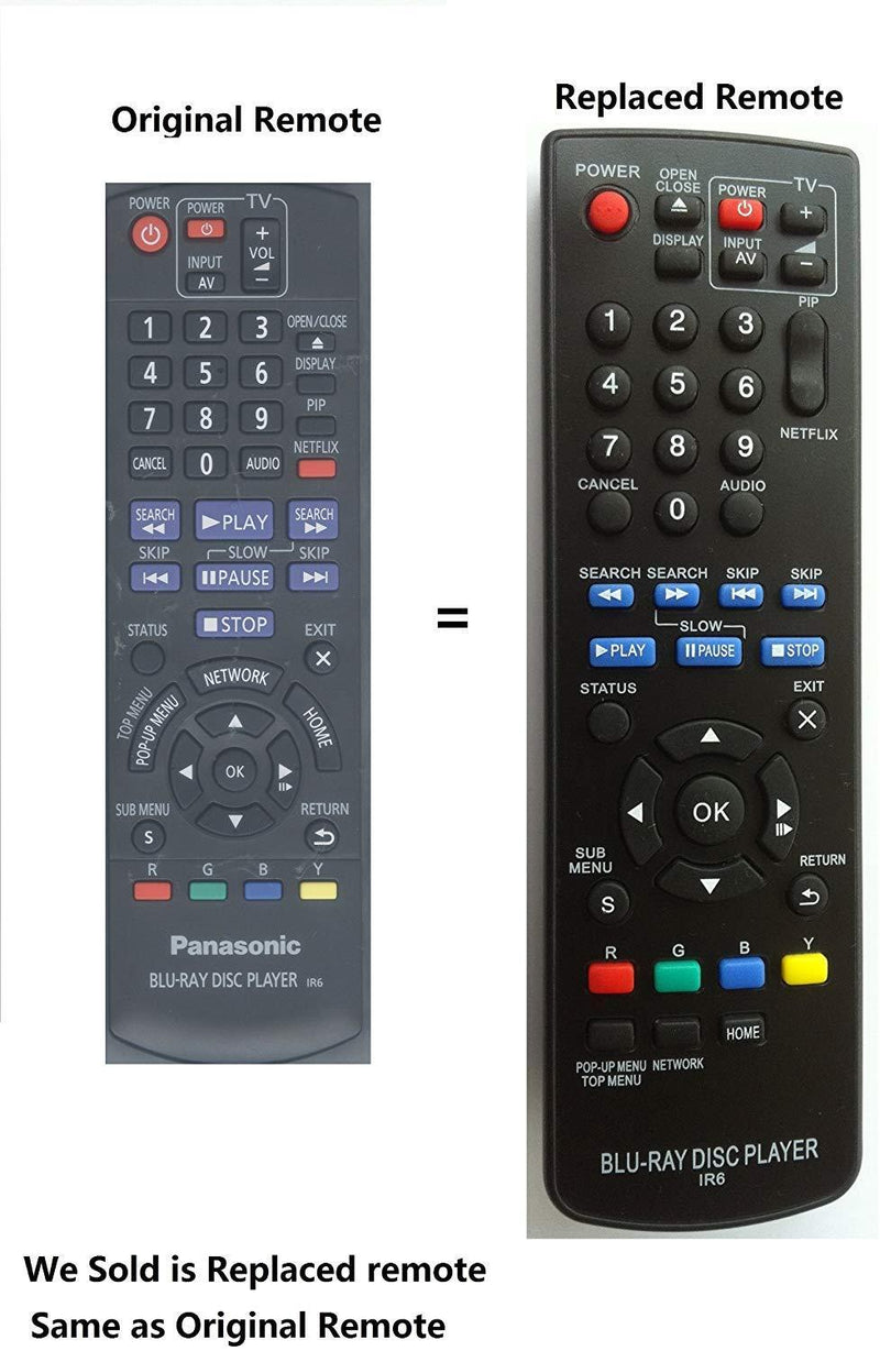New N2QAYB000575 BLU-RAY DISC DVD Player Replaced Remote IR6 for Panansonic DMP-BD75 DMP-BD755 and All Panasonic Brand Blu-ray DVD Player