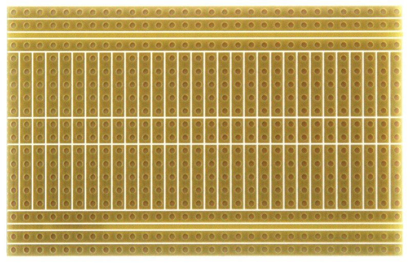 SB400 Solderable PC BreadBoard Two-Pack, 1 Sided PCB, Matches 400 tie-Point breadboards with Power Rails, 1.90 x 3.00 in (48.3 x 76.2 mm)