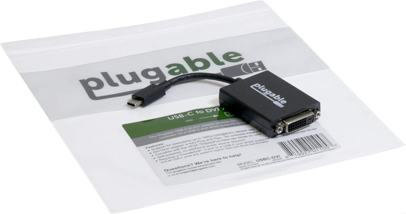 Plugable USB C to DVI Adapter - Connect Your USB-C Laptop to a DVI Display up to 1920x1200 - Compatible with 2017 and Later Mac and Windows PCs