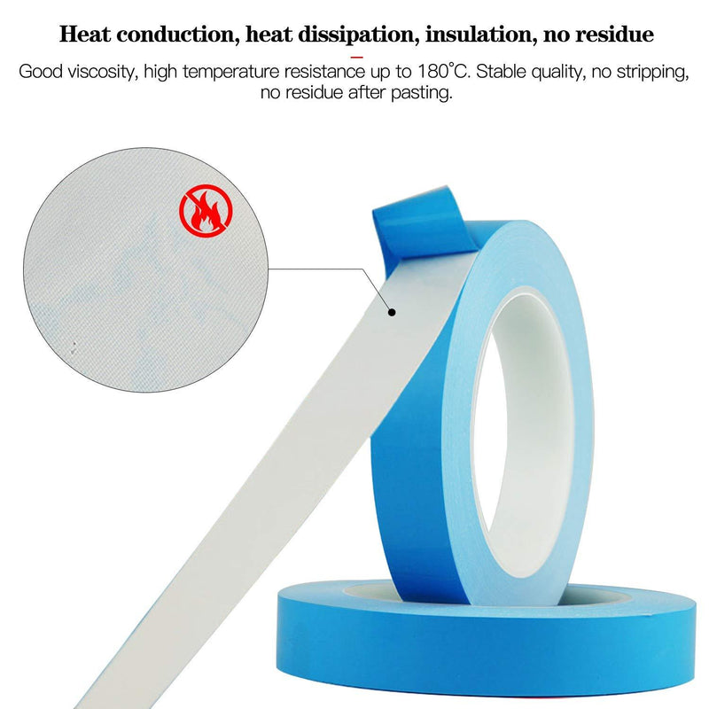 Thermal Tape, 25m x 20mm x 0.2mm Double Side Thermal Adhesive Tapes Cooling Pad Apply to Heatsink, LED, IGBT, IC Chip, Computer CPU,GPU, Modules, MOS Tube, SSD Drives 25m x 20mm x 0.20mm
