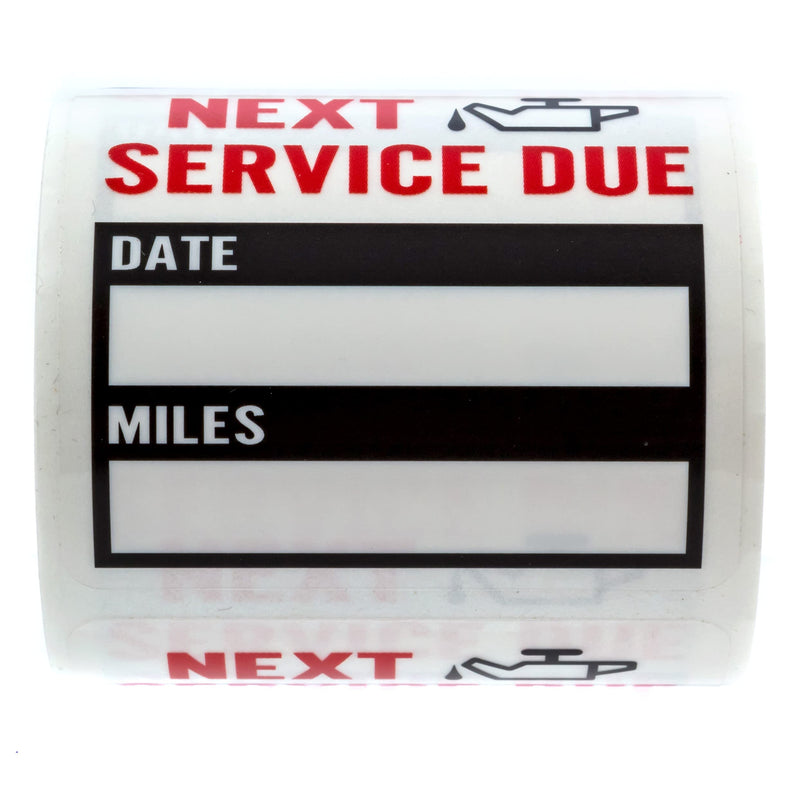 Oil Change/Service Reminder Stickers (100 Stickers)