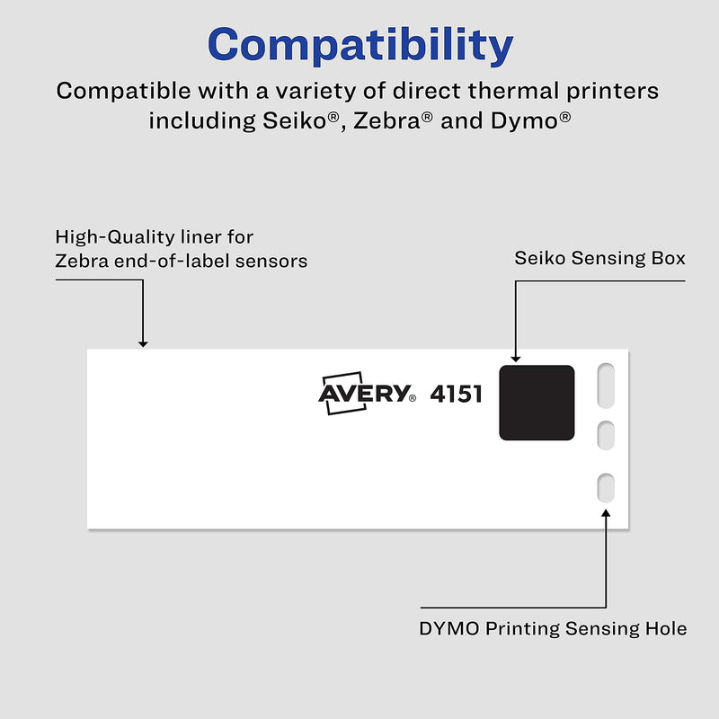 Avery 4151 Multi-Purpose Labels, 3-1/2-Inch x1-1/8-Inch, 120/Roll,1 RL/BX, Clear