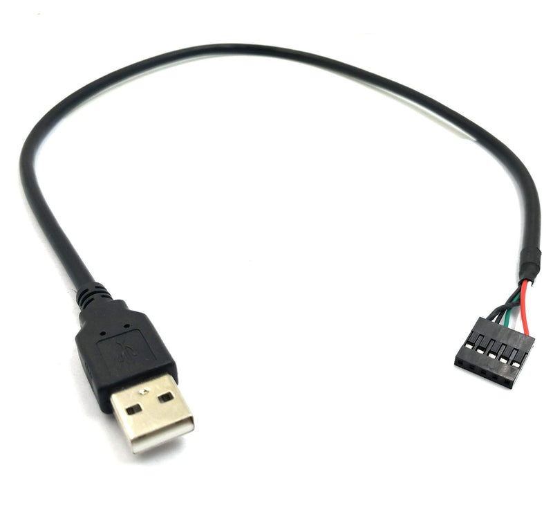 Duttek (2-Pack) 50CM 5 Pin Motherboard Female Header to USB 2.0 Male Adapter Dupont Extender Cable (5Pin/USB M) 5Pin/USB M