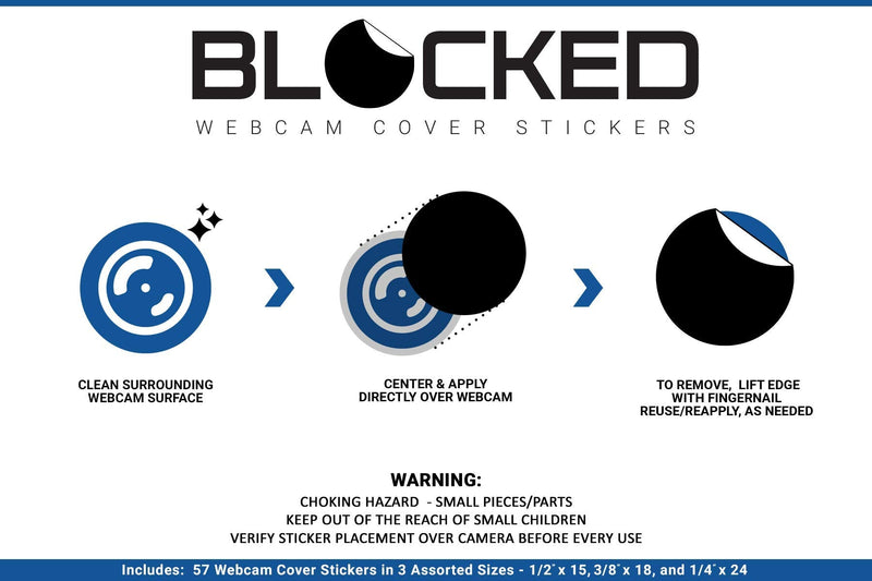 Webcam/Camera Vinyl Covers | 57 Low-Tack Restickable Webcam Sticker | Multiple Sizes | Black 57-Pack Tabbed (Muted Matte) Black 57-pack Tabbed | Muted Matte