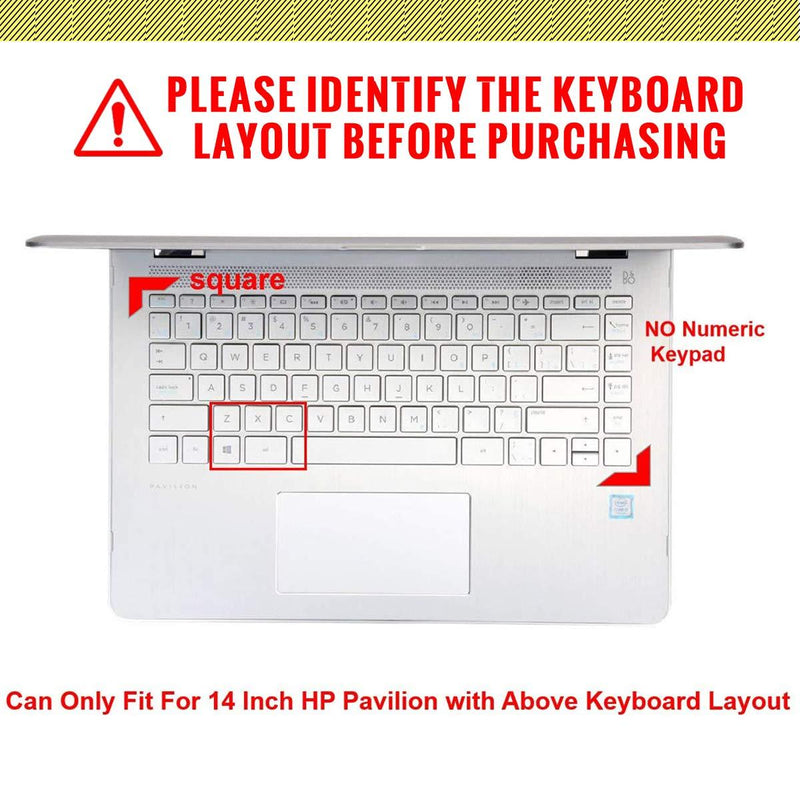 MMDW English Silicone Keyboard Cover for HP 2020 2019 2018 for HP 14" Laptop/for HP Pavilion X360 14M-BA 14M-CD 14M-DH 14-BF 14-cm 14-CF 14-DF 14-DK 14-DS 14-DQ Series,Rainbow Rainbow