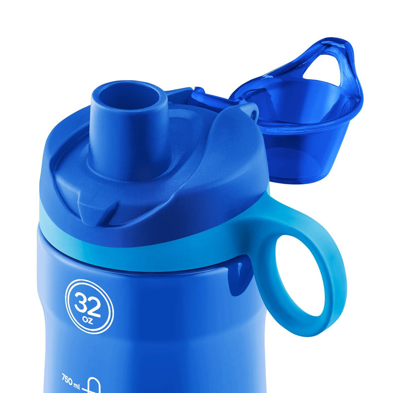 Pogo BPA-Free Plastic Water Bottle with Chug Lid 32 Oz Blue