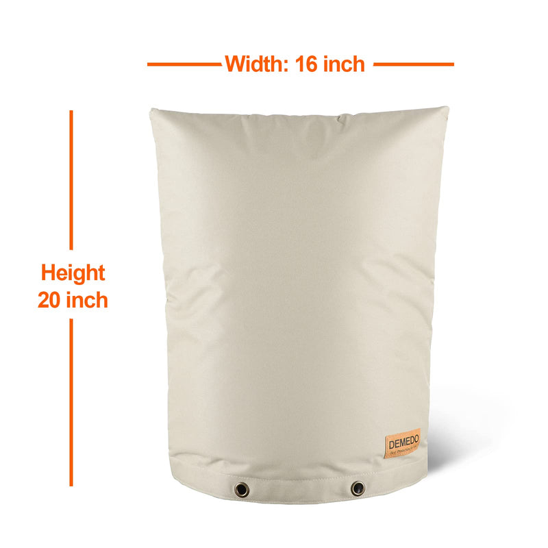 Backflow Preventers Protection, 16”W x 20”H Backflow Winter Cover, Insulated Cover Pouch for Irrigation Backflow Valve, Sprinkler Valves in Snow or Sun Exposure, Winterizing Backflow Preventers – Sand 16" x 20"