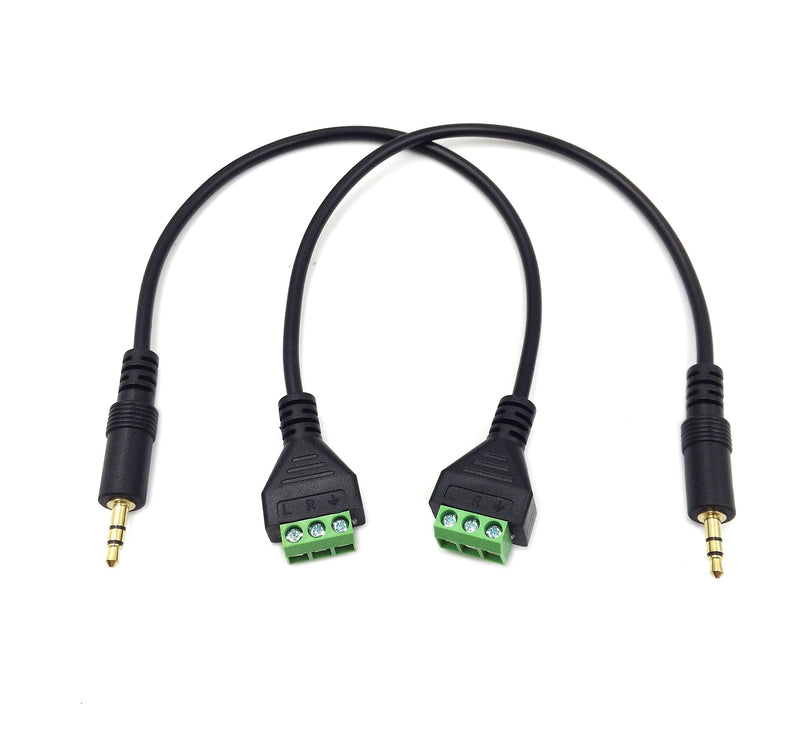 Poyiccot 3.5mm(1/8inch) Stereo Audio Balanced Male Jack to AV 3-Screw Video Balun Terminal Adapter Connector Cable 30cm(3.5mm M/3pin ) 3.5mm Male to 3pin screw terminal