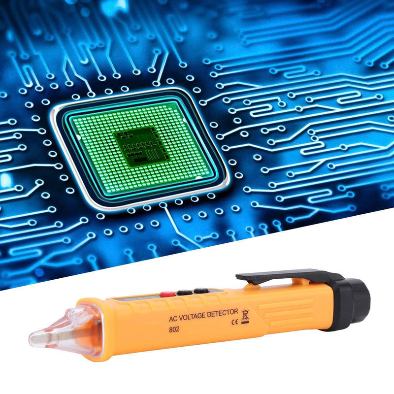 Test Pencil Electric Meter Voltage Detector High Accuracy Sensitivity Tester Pen High Precision Smart Electroscope with Dual Voltage Range 48 to 1000V 12 to 1000V for Line Detection(Yellow)