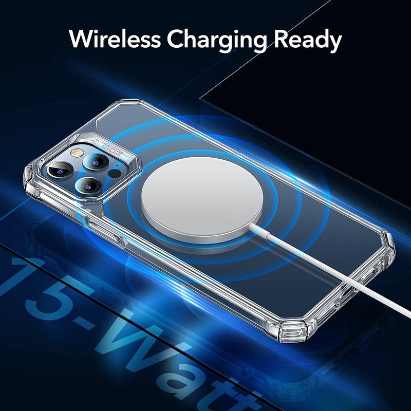 ESR Air Armor Compatible with iPhone 12 Case/Compatible with iPhone 12 Pro Case [Military-Grade Drop Protection] [Shock-Absorbing Corners] [Anti-Yellowing Hard Back] [Scratch Resistant] 6.1", Clear Crystal Clear