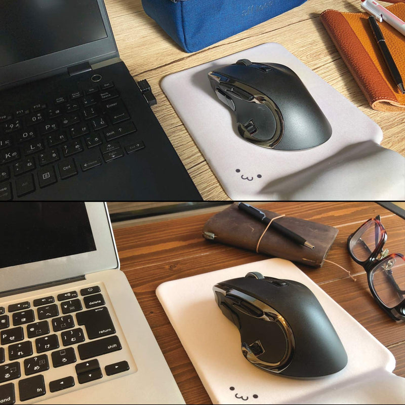 ELECOM Kawaii Pad Ergonomic Design Mouse with Gel Type Wrist Rest Reduce Fatigue for Laptop / Computer / Gaming (MP-GELWH)
