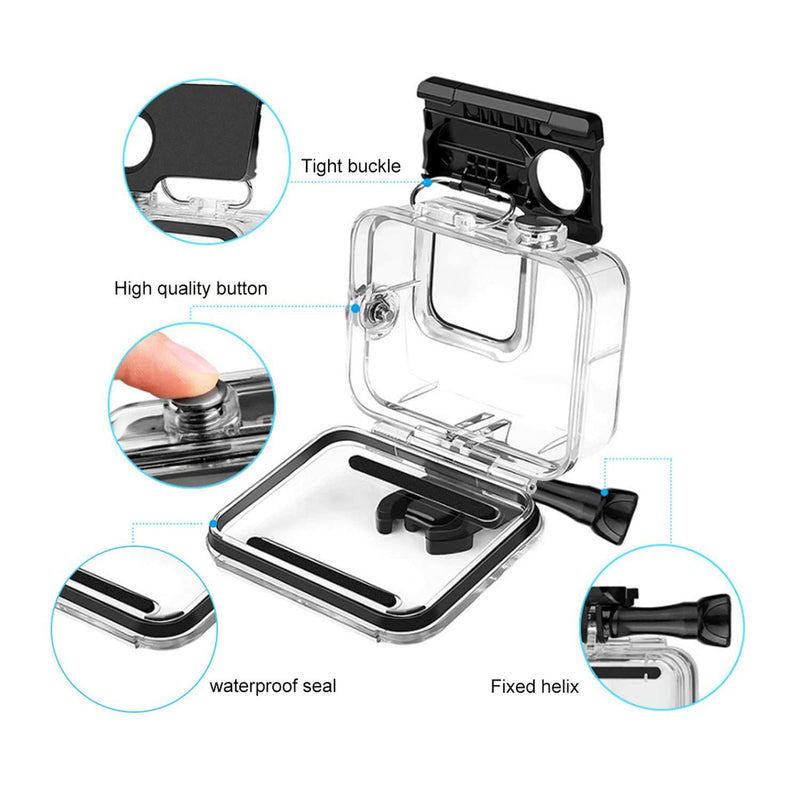 60M/ 196FT Waterproof Case for Gopro Hero 8 Housing, HONGDAK Underwater Hero 8 Protective Housing Case Shell Bracket Gopro Hero8 Accessories, Diving Case for Go Pro Action Camera for Gopro8