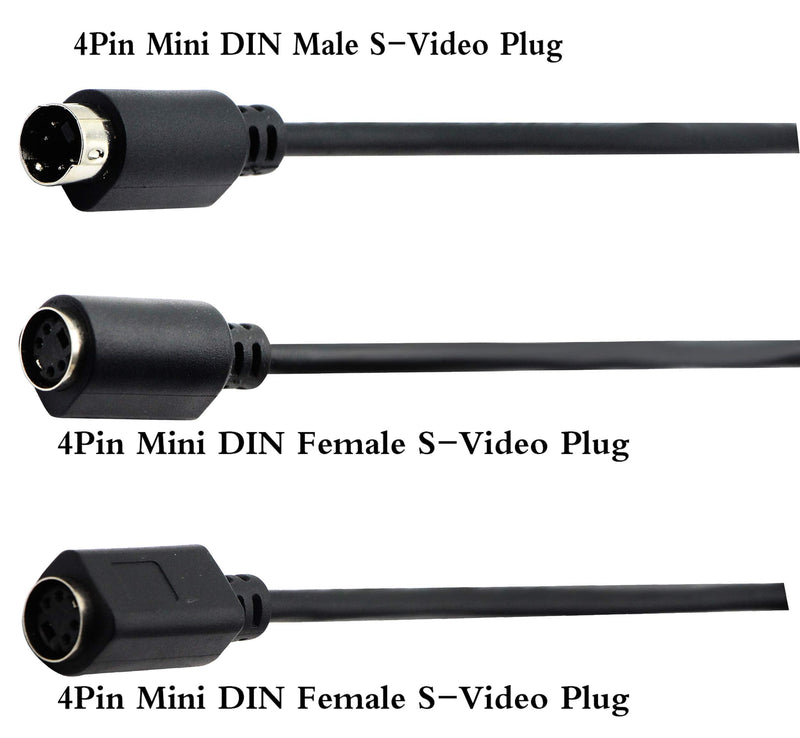 zdyCGTime S-Video 4 Pin Mini DIN Y Splitter Connector Cable 4 Pin Mini DIN S-Video Male to 2 Female Y Splitter Extension Adapter Cable for SVHS/S-Video Cable(28CM/11Inch)