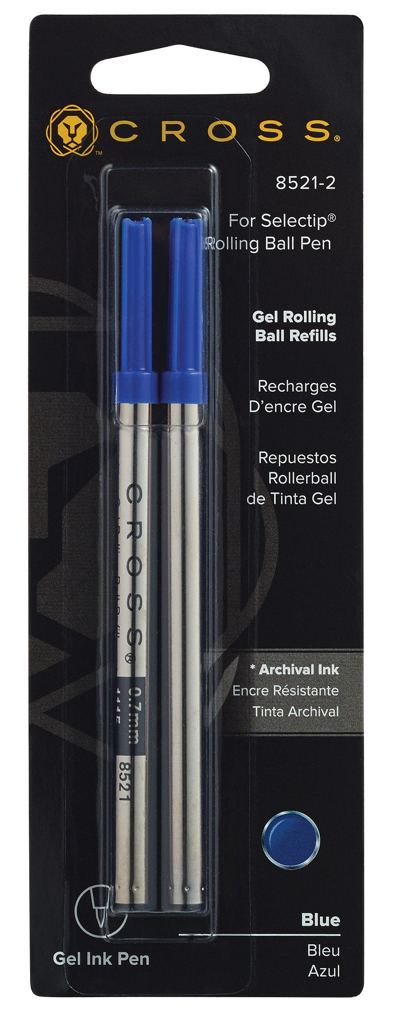 Cross Selectip Gel Rollerball Pen Refill - Blue - Dual Pack