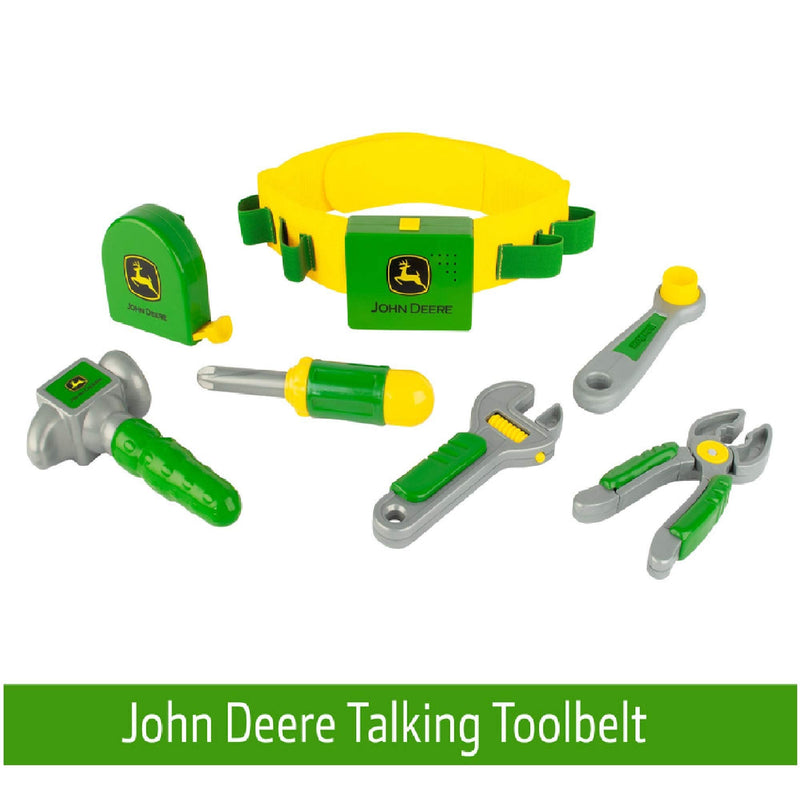 TOMY John Deere Deluxe Talking Toolbelt Preschool Toy Frustration Free Packaging
