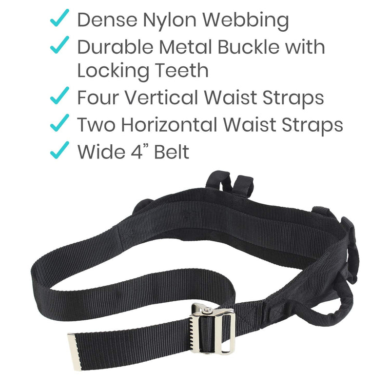 Vive Transfer Belt with Handles - Medical Nursing Safety Gait Patient Assist - Bariatric, Pediatric, Elderly, Handicap, Occupational & Physical Therapy - PT Gate Strap Quick Release Metal Buckle