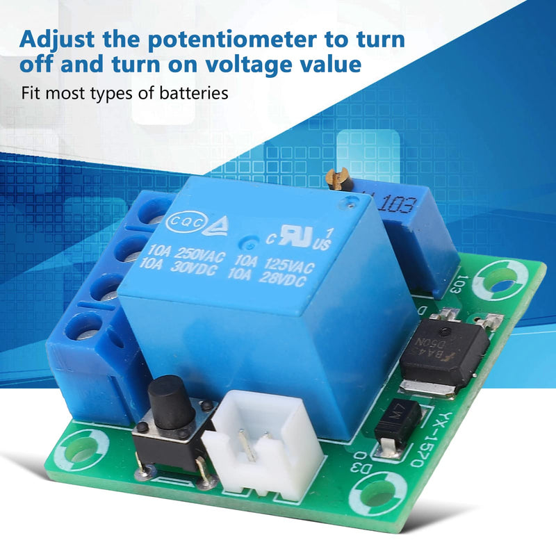 2pcs Battery Low Voltage Protector PCB Module Low Voltage Automatic Isolator Switch 5V 12V 24V 10MA(12V) 12v