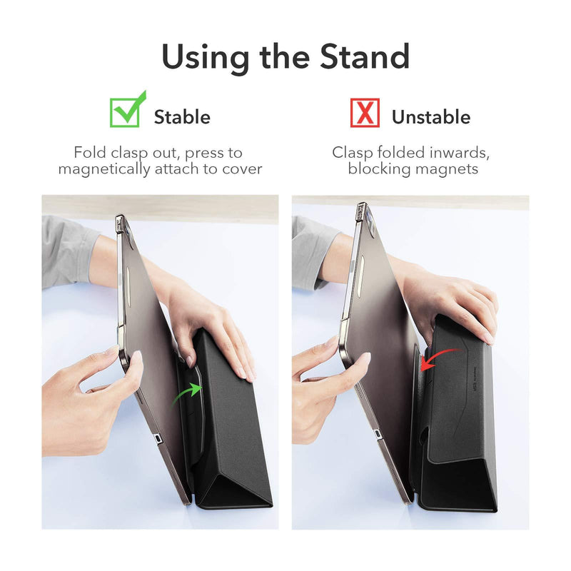 ESR Trifold Case for iPad Air 4 2020 10.9 Inch [Trifold Smart Case] [Auto Sleep/Wake Cover] [Stand Case with Clasp] Ascend Series - Black