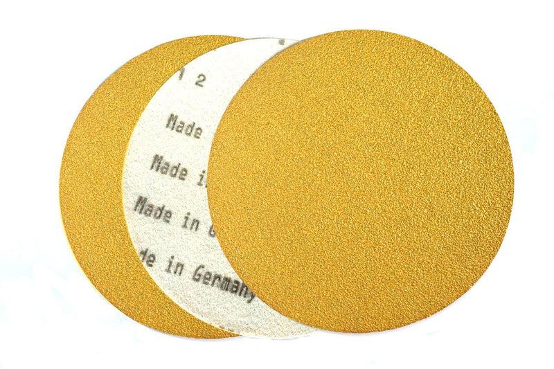 Starcke Premium 8 Inch No Hole Hook and Loop Grip Sanding Discs - Gold Aluminum Oxide - For Wood, Auto Body, Paint, Primer, Metal, And Plastics (25 Pack, 80 Grit) 25 Pack