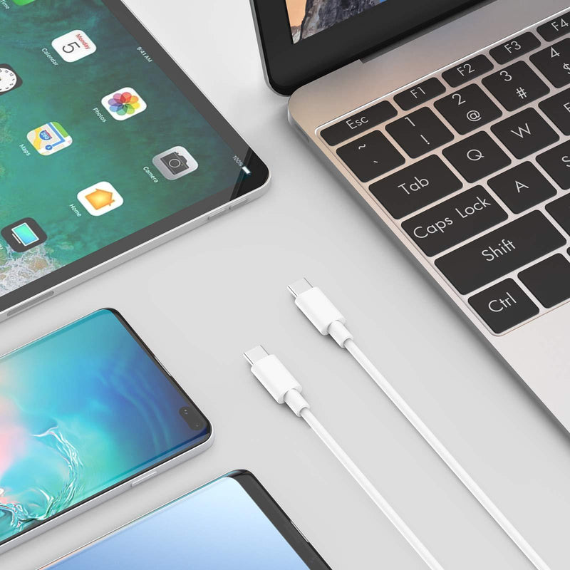 USB C to USB C Charging Cable, Cord Compatible with MacBook Pro, MacBook 12 inch, New MacBook Air, Compatible with 2021/2020/2018 iPad Pro 12.9/11, Pixel 2/3/4 XL, All PD USB C Charger, 6.6ft 1