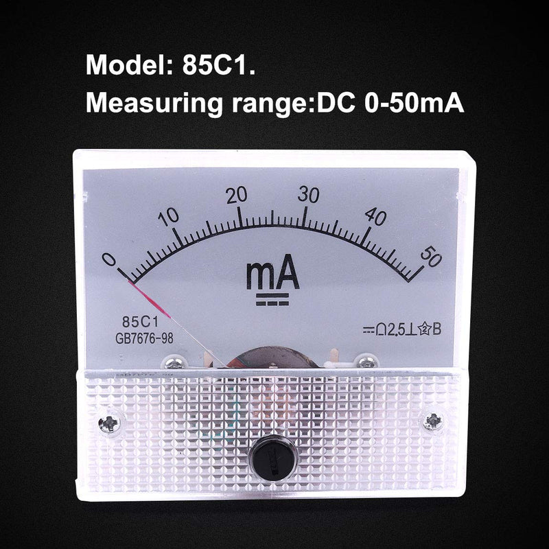 ATOPLEE 1pc DC 0-50mA 85C1 Amperemeter Analog AMP Current Panel Meter Ammeter Gauge