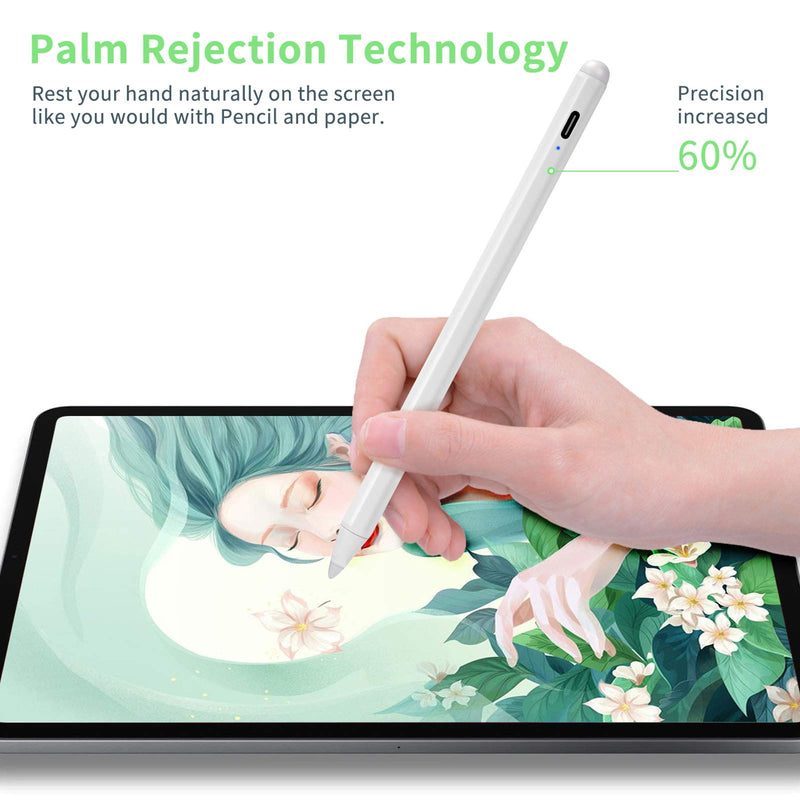 2020 iPad Pro 11" 2nd Generation Stylus Pen with Palm Rejection,1.5mm Fine Tip Active Stylus Compatible with Apple Magnetic Pencil for iPad Pro 11-Inch 2nd Gen on Drawing/Writing/Classes,White