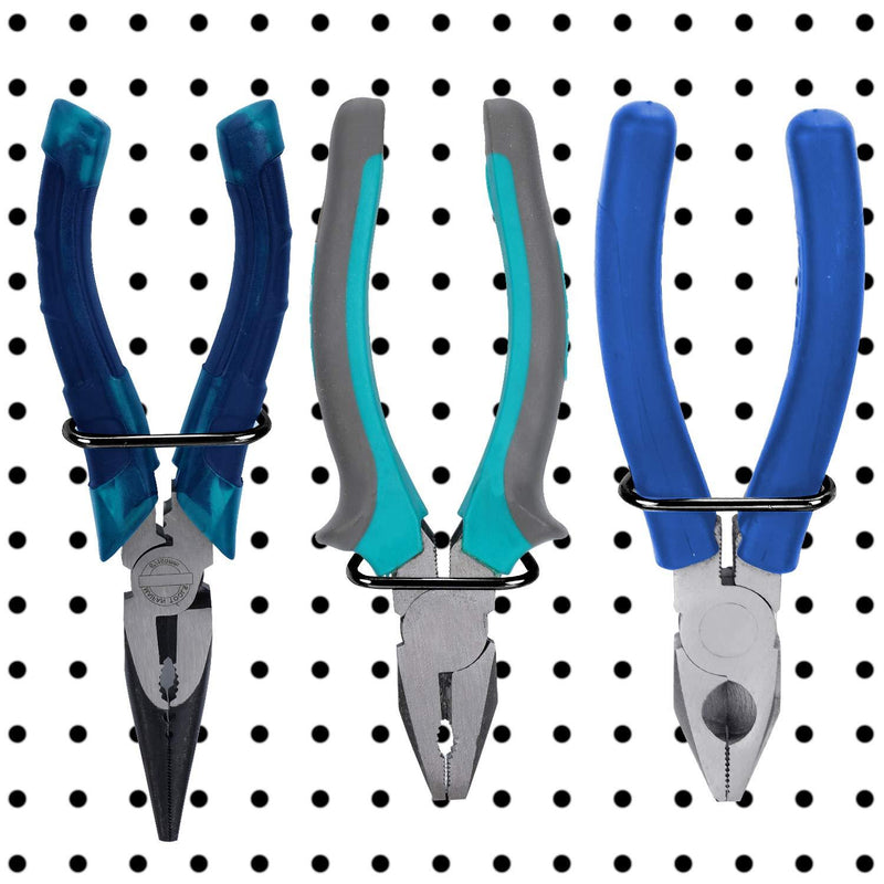 30 Pieces Pegboard Plier Holders, Black Double Loop Stainless Steel Pegboard Hooks Accessories Shelving Display Hooks for Shop Store Supermarket