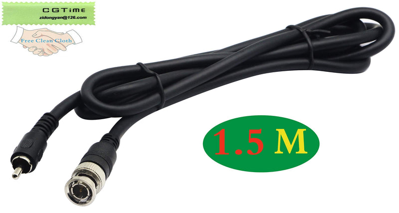 zdyCGTime BNC to RCA Extension Cable RCA Male to BNC Male Composite Video Connector Cable for Surveillance CCTV Camera System from DVR to TV (5ft/1.5M)