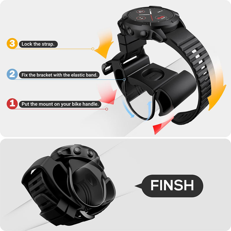 TUSITA Bicycle Watch Mount Compatible with Garmin,Apple Watch Ultra,Polar - Sport Watch Bike Handlebar Bracket Holder