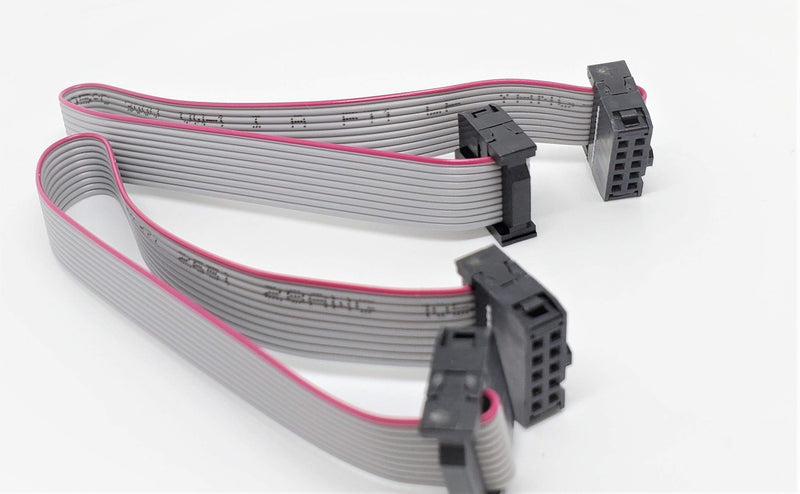Connectors Pro IDC 2-Pack 20cm 8" Length 10 Pins 10P 2.54mm FC Dual Rows 0.1" Pitch Connectors Female Sockets on Silver Flat Ribbon Cable, Net Length is 7 inches 18cm F/F (10P-20cm-2PK) 10P-20cm-2PK
