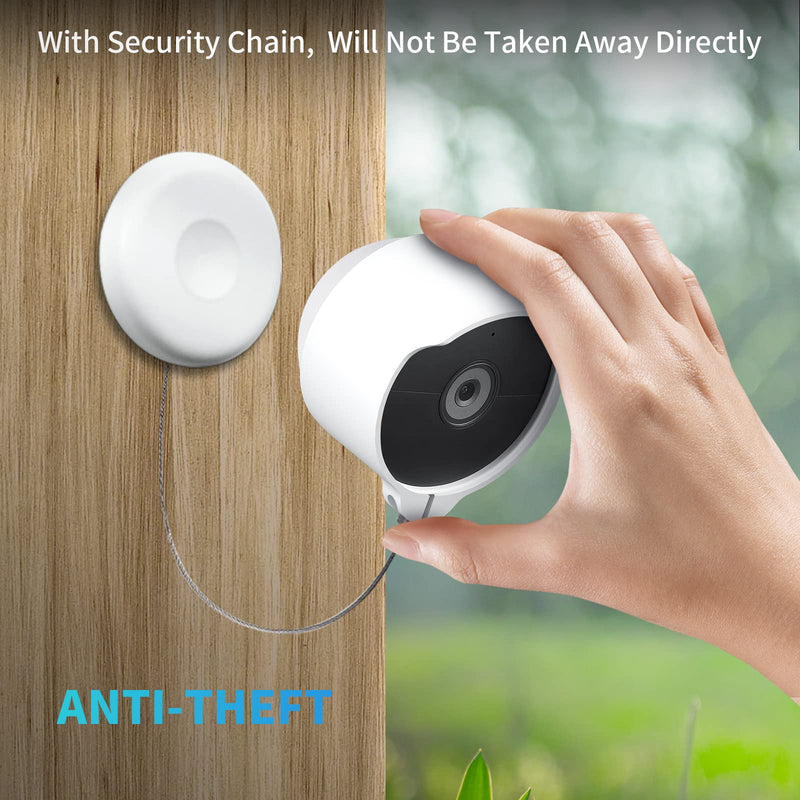 Anti-Theft Mount for Google Nest Cam(Battery), Anti-Drop Waterproof Camera Protective Cover with Security Chain Cable,Lock Accessories for Google Nest Cam Outdoor/Indoor, Battery (Camera Not Included)