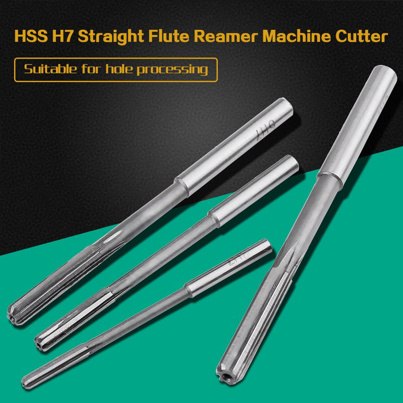 Machine reamer set, 10pcs HSS H7 straight flute reamer machine cutter milling tool 3/4/5/6/7/8/9/10/11/12mm, high accuracy and long service life