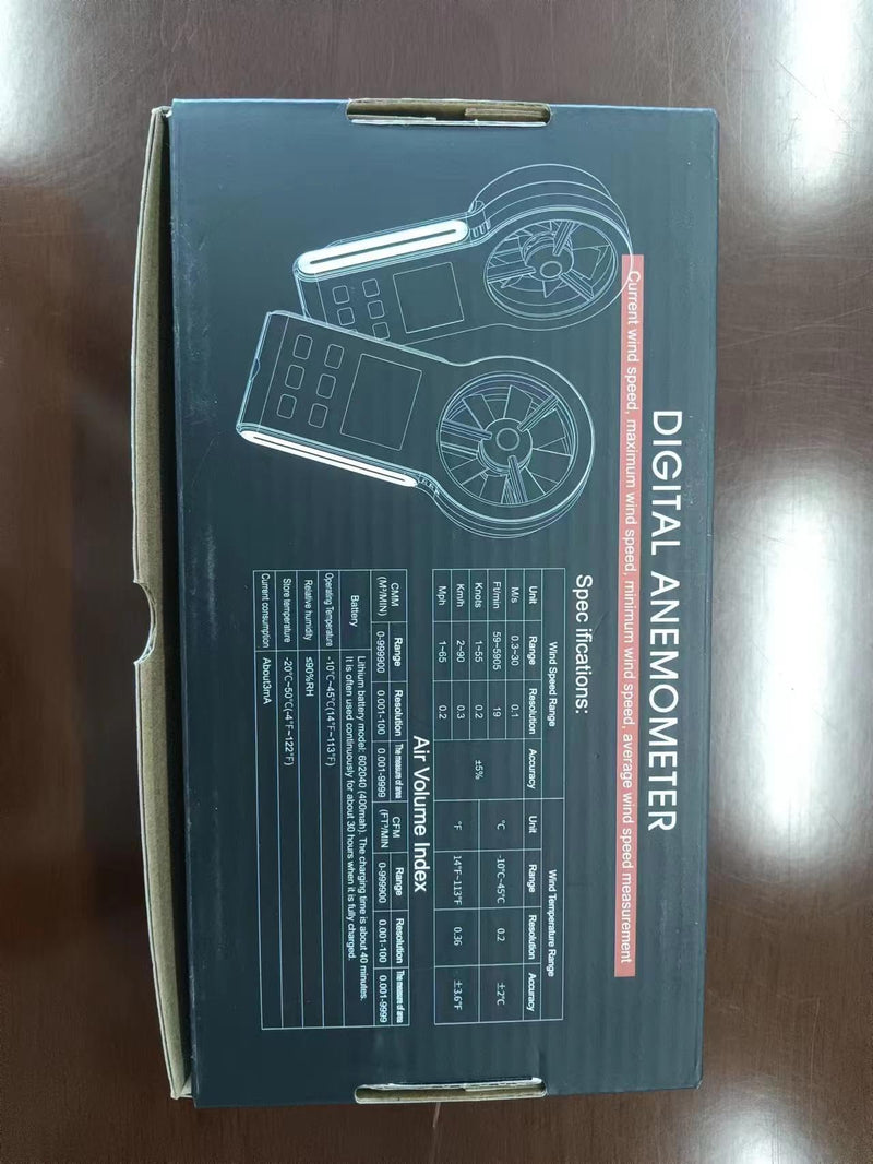 Handheld Wind Meter Digital Anemometer, GR-6000GH Air Flow Speed Wind Speed CFM Meter Measuring Air Speed Air Volume Temperature for HVAC, Boat Sailing, Shooting