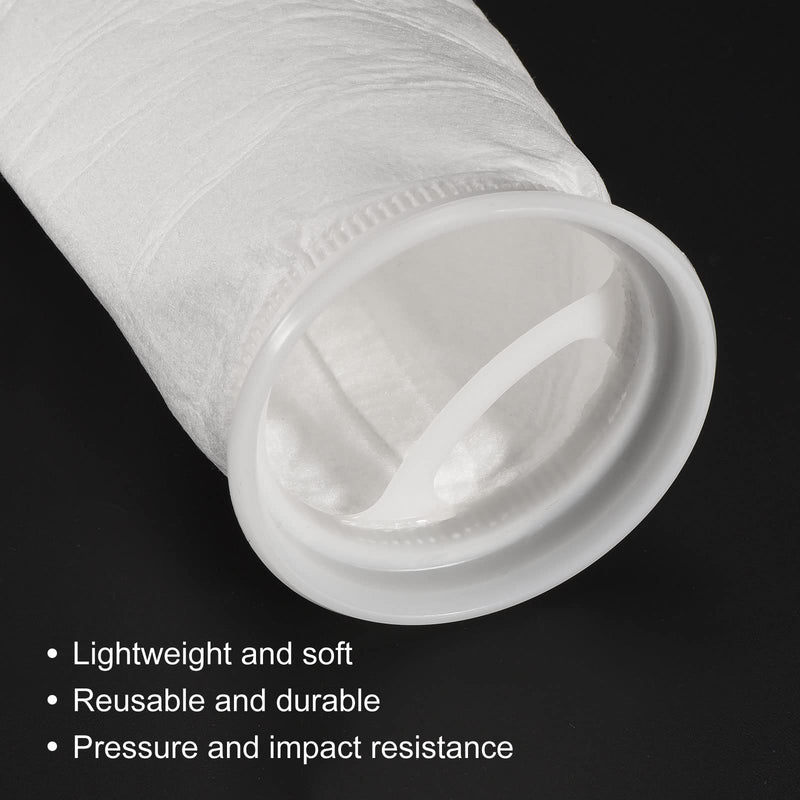 PATIKIL 4" Ring Filter Socks 1 Micron Mesh Pocket Swimming Pool Skimmer White