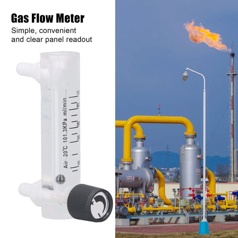 Gas Flow Meter Tester Air Adjustable Panel Measure Control Flowmeter 10‑1000 Ml/min for Oxygen Air Gas Connector