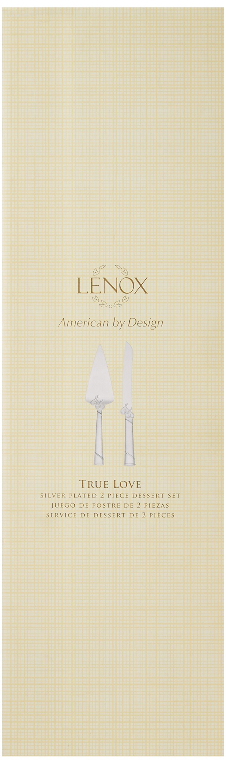 Lenox True Love 2-Piece Dessert Set, Silver, Regular 13"
