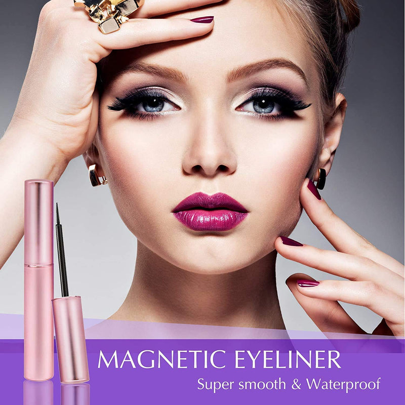 Arishine Magnetic Eyeliner and Lashes Kit, Magnetic Eyeliner for Magnetic Lashes Set, With Reusable Lashes [5 Pairs] 5 Pairs